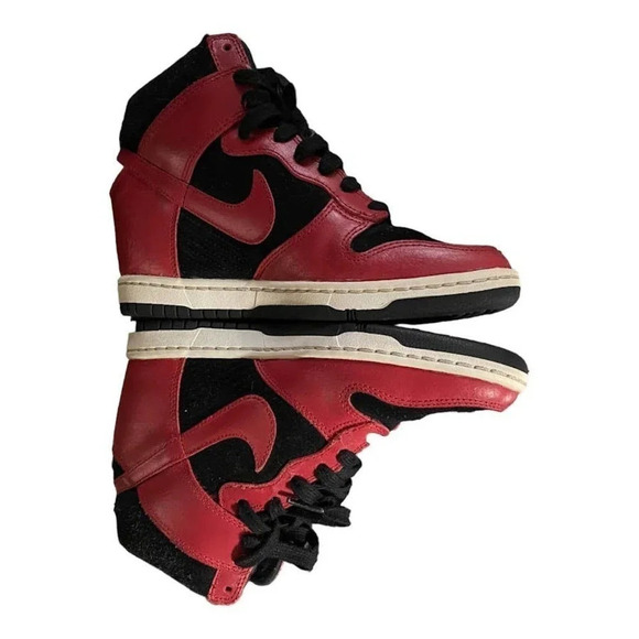 Nike ID Dunk Sky Hi Hidden Wedge Womens 6.5, UK 4, Black Red Sneakers 528899-016 - Picture 11 of 12